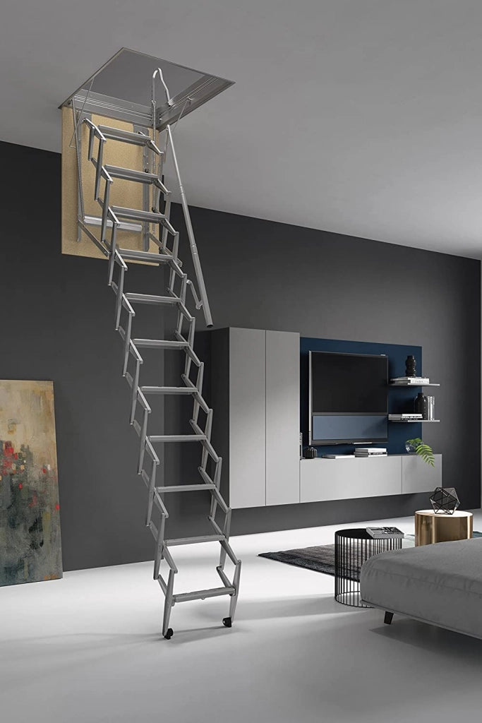 SCALA RETRATTILE A PANTOGRAFO PER SOFFITTA 70X100 H300 IN ACCIAIO SCARI PANTO