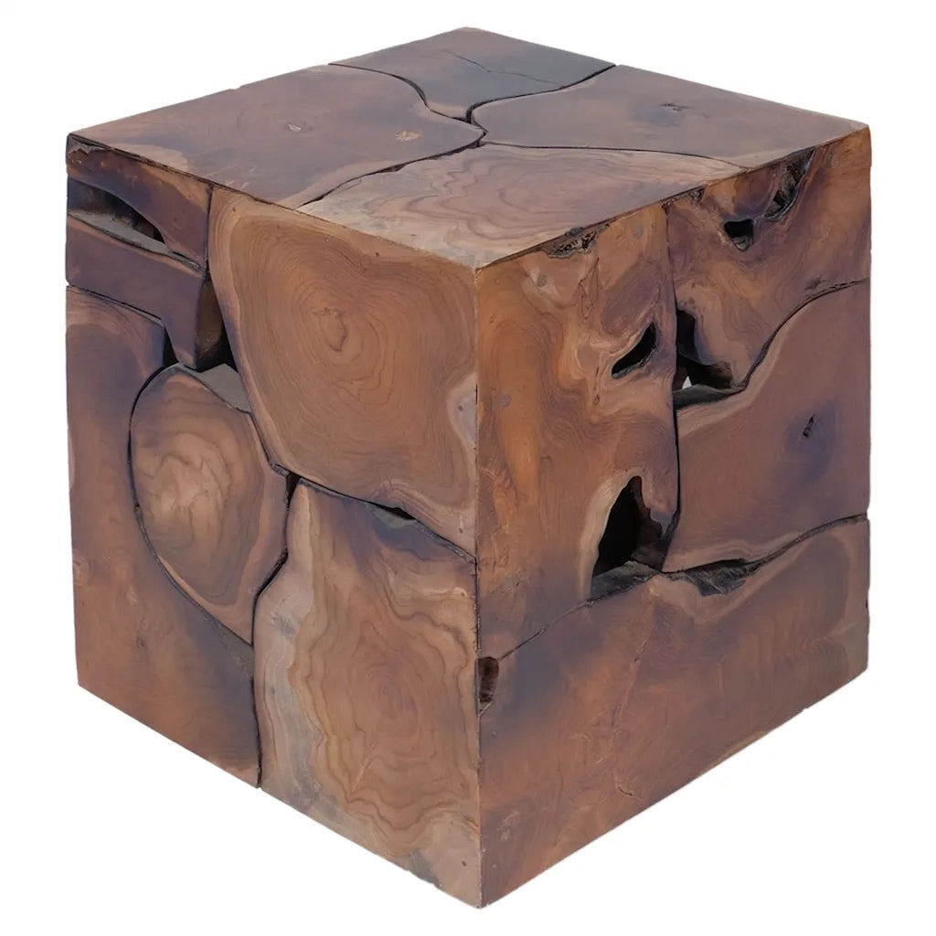 Sgabello Marrone 40x40x45 cm in Legno Massello di Teak 243472