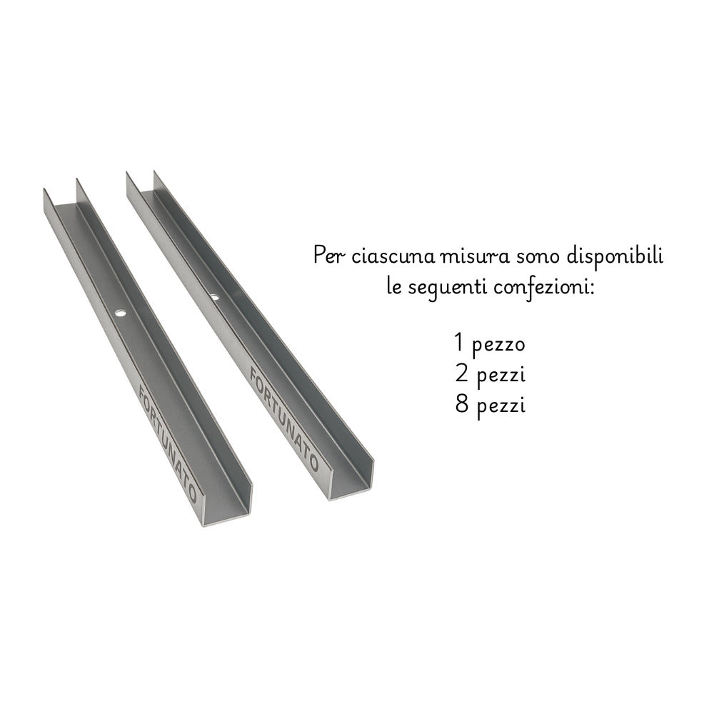 Guida u standard 1 m profilo preforato sp 0,6 mm per cartongesso *** pezzi 8, misure 28 x 16 x 28 mm, confezione 1