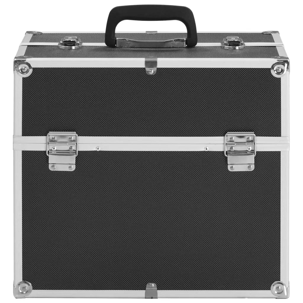Valigia per Cosmetici 38x23x34 cm Nera in Alluminio 91833
