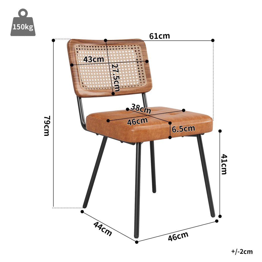 Sedia da Pranzo in Similpelle con Braccioli ¨C Xylo ¨C Nero, Set 4 Pezzi