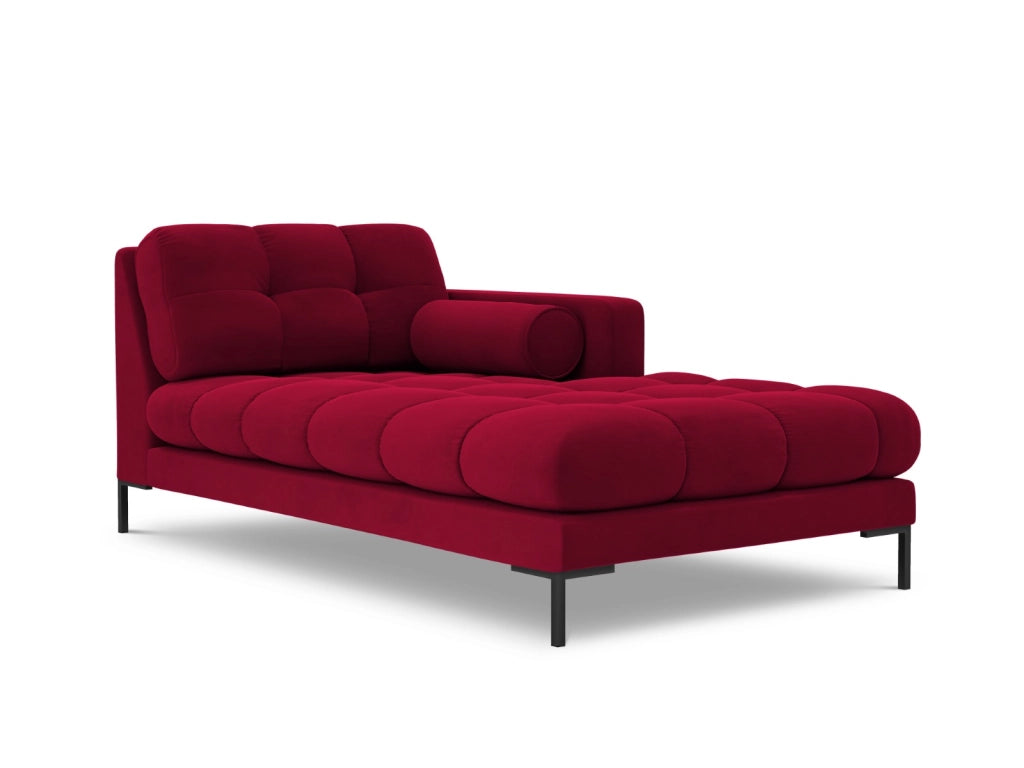 Cosmopolitan Design - Chaise longue destra "Bali" in velluto rosso 
