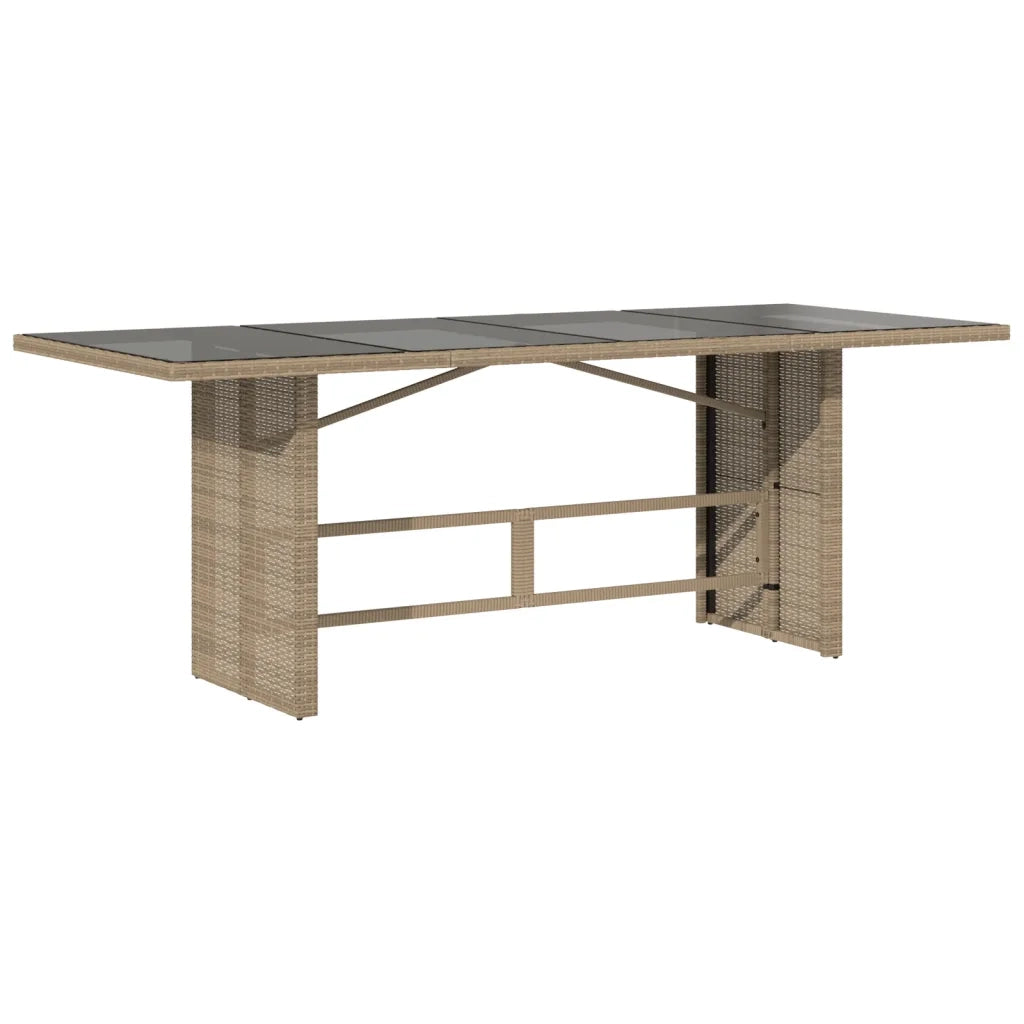 Set da Pranzo da Giardino 7 pz con Cuscini Beige in Polyrattan 3213124