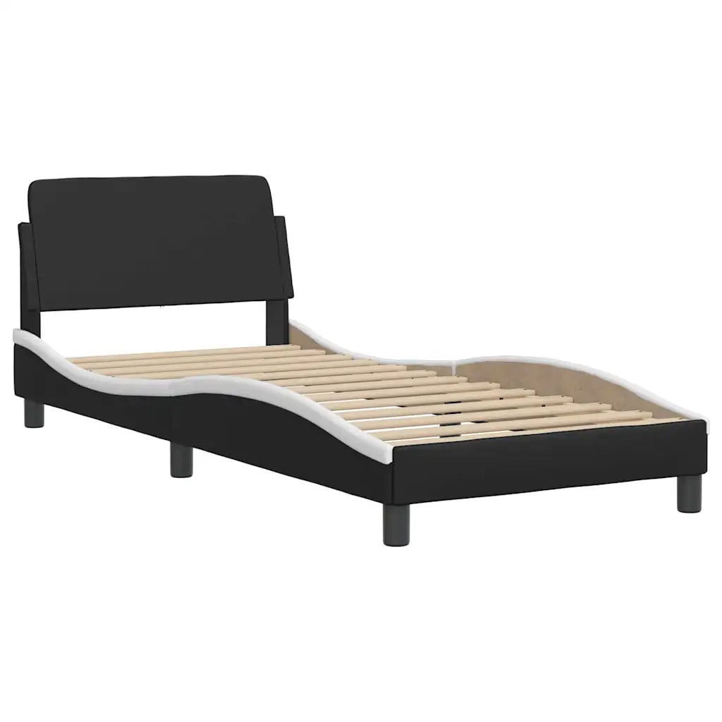 Giroletto senza Materasso Hvar Nero e Bianco 90x190 cm in Similpelle