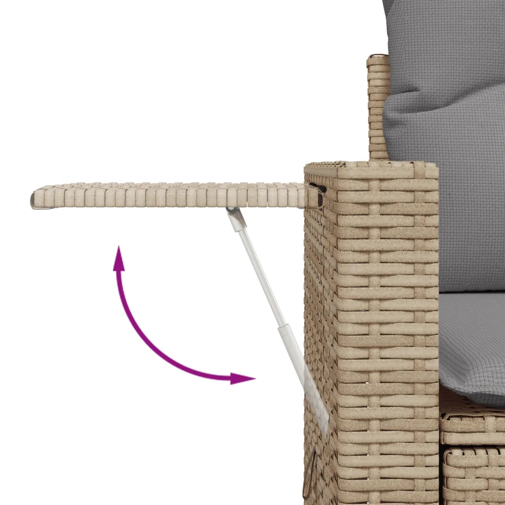 Set Divano da Giardino 5 pz con Cuscini Beige in Polyrattan 3219888