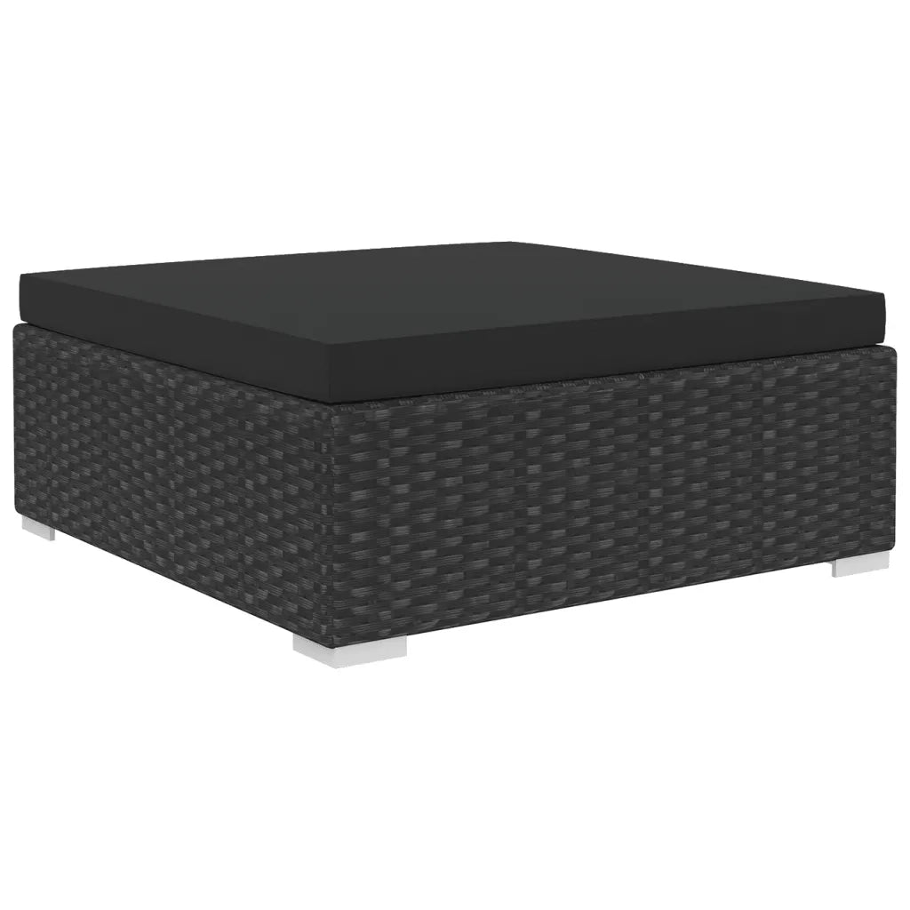 Set Divani da Giardino 4 pz con Cuscini in Polyrattan Nero