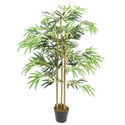 Albero Bambù Artificiale 730 Foglie 120 cm Verde 358985