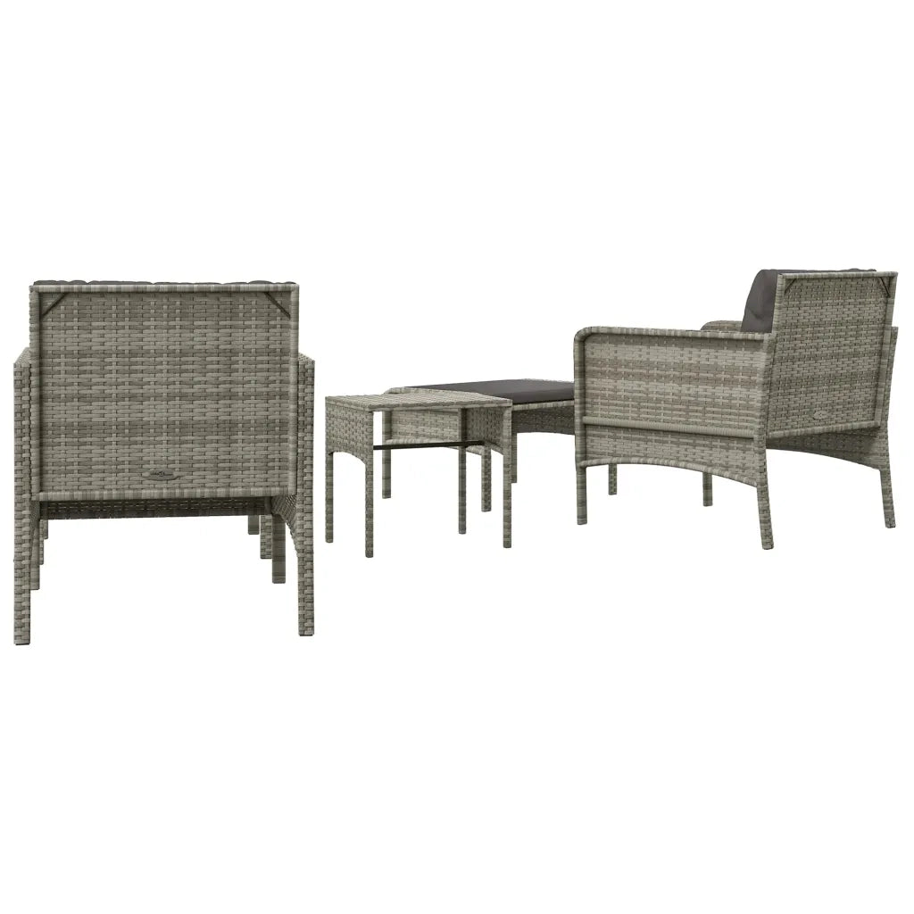 Set Divani da Giardino 5 pz con Cuscini in Polyrattan Grigio 319682