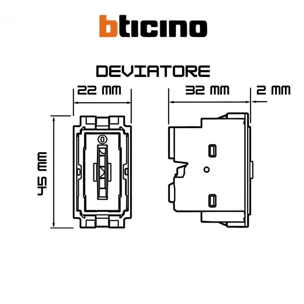 Bticino living now k4003 deviatore unipolare 10ax 250v illuminabile