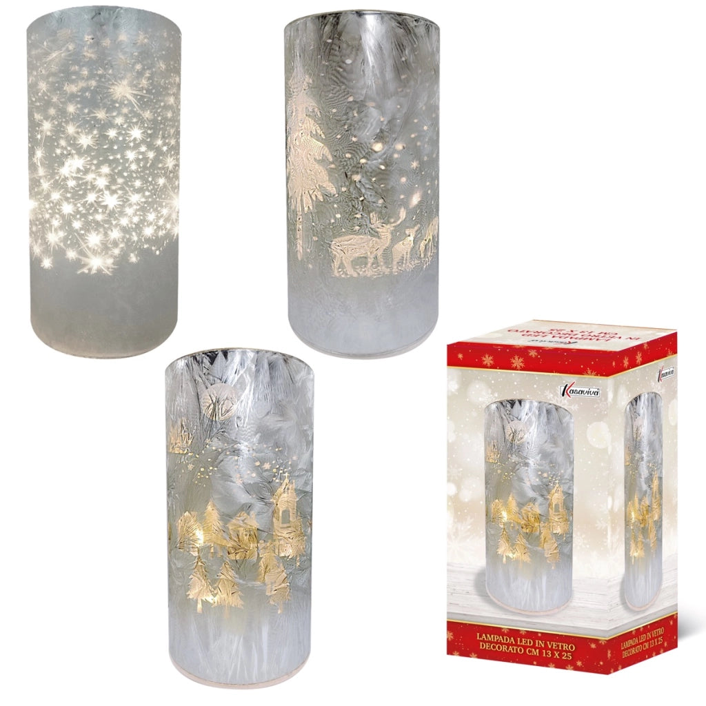MA MAISON LAMPADA LED IN VETRO DECORATO CON FANTASIE DIVERSE E ASSORTITE MISURA 13X25 H CM