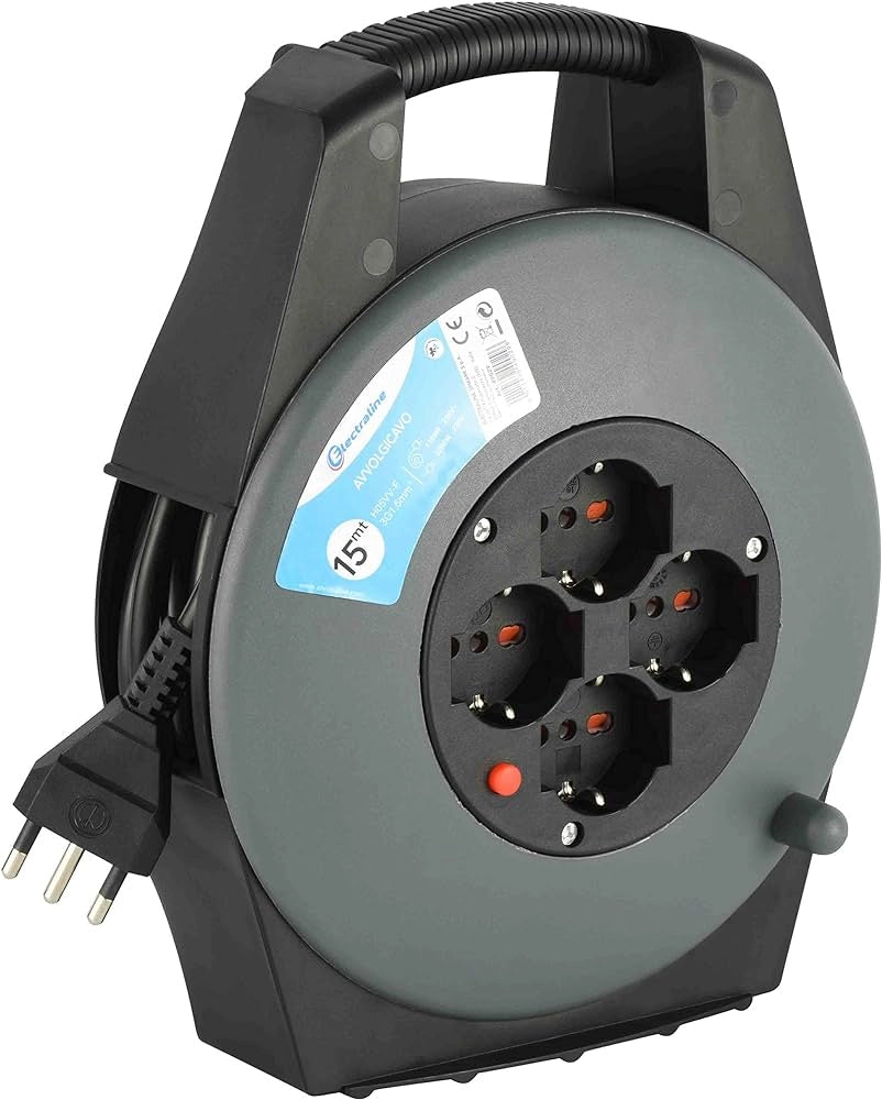 AVVOLGICAVO DOMESTICO CON MANICO 10 mt - ELECTRALINE
