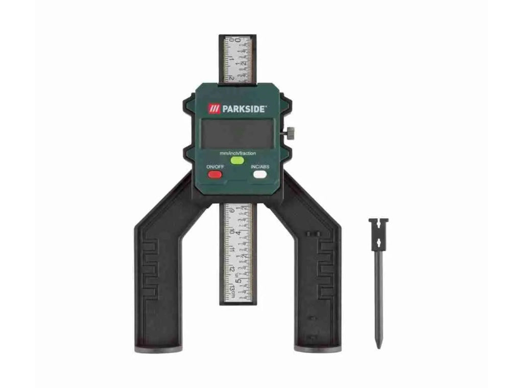 Parkside Misuratore Digitale di Profondità Display LCD per Fori Fresature Profili