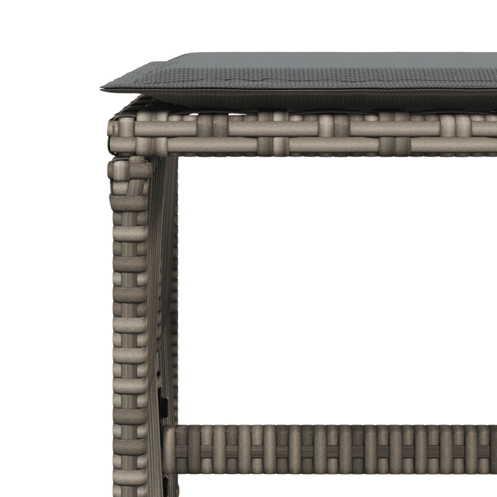 Set da Pranzo da Giardino 17pz con Cuscini Grigio in Polyrattan 3211724