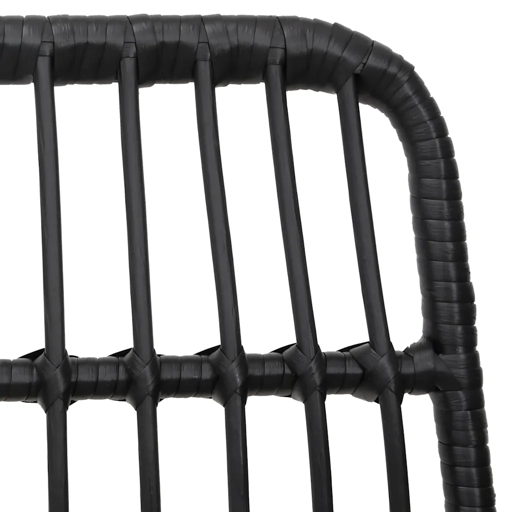 Set da Pranzo da Giardino 5 pz Nero in Polyrattan 3157844