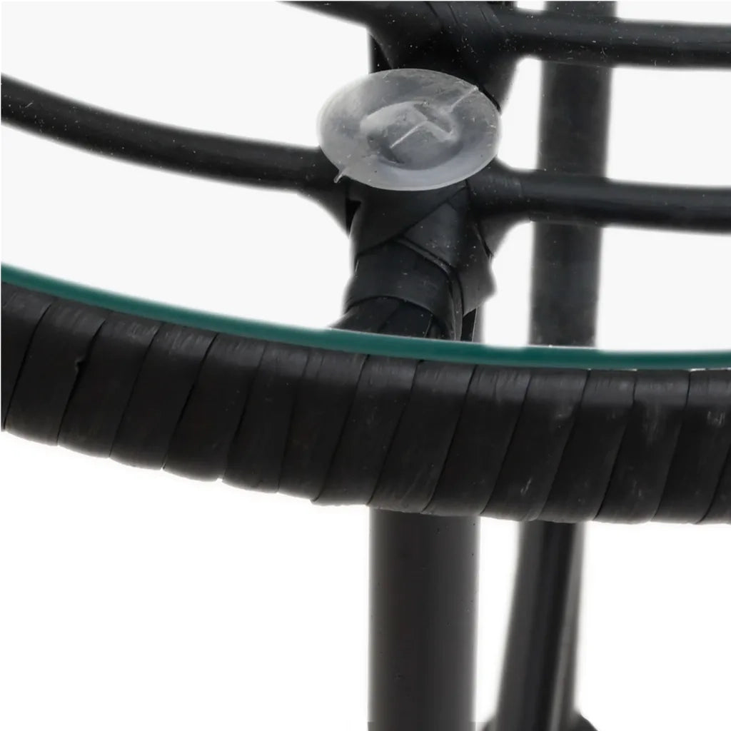 Set da Pranzo da Giardino 5 pz Nero in Polyrattan 3157844