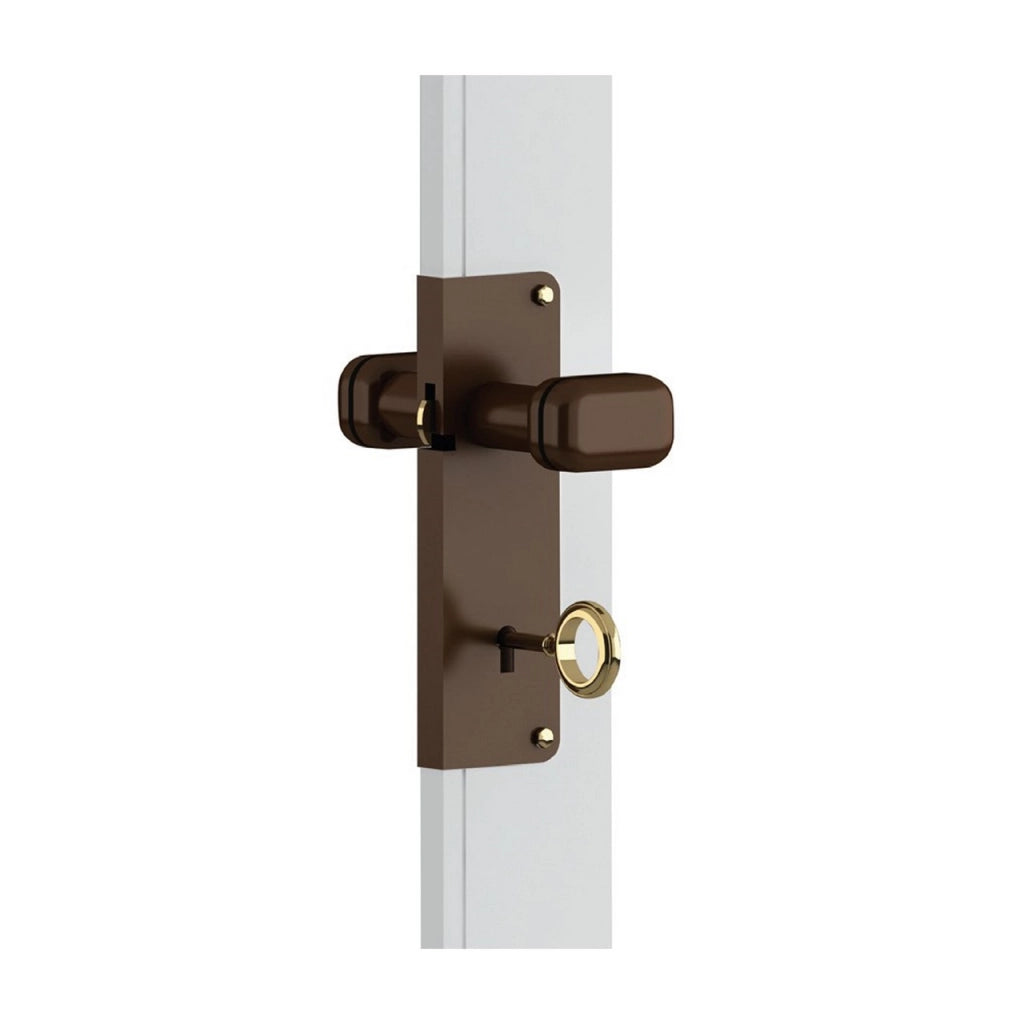 Serratura Universale Marrone con Pomolo – Completa di Accessori per Porte