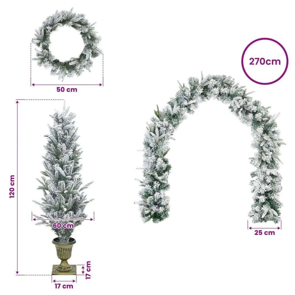 Albero di Natale Mini 120 cm PVC e PE Verde e Bianco 3468450