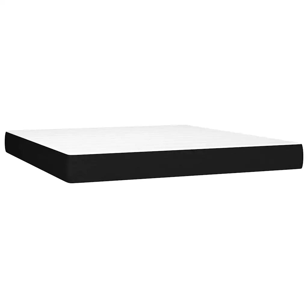 Letto a Molle con Materasso e LED Nero 180x200cm in Tessuto 3135535