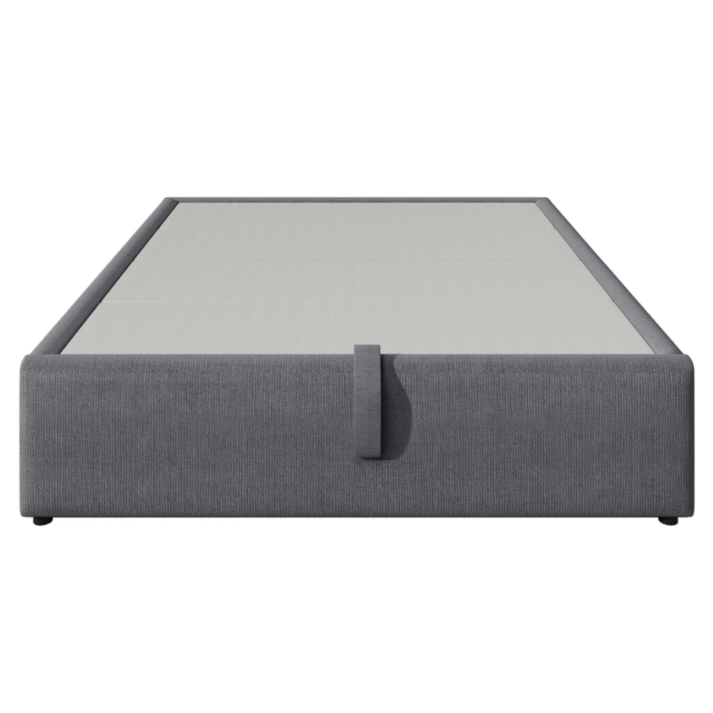 Letto imbottito con contenitore e USB-C, 160x200 cm, cotone grigio
