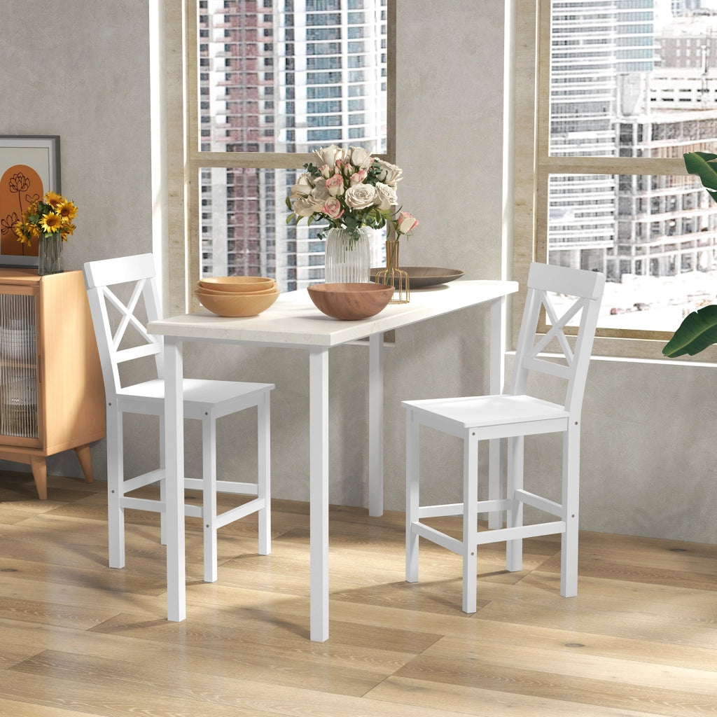 Sedia da Bar ¨C Minimal ¨C Legno Bianco 60 cm
