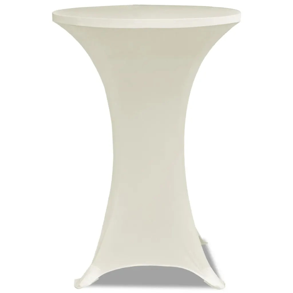 Copritavolo ?80 cm Crema Tessuto elasticizzato 2 pezzi 241209