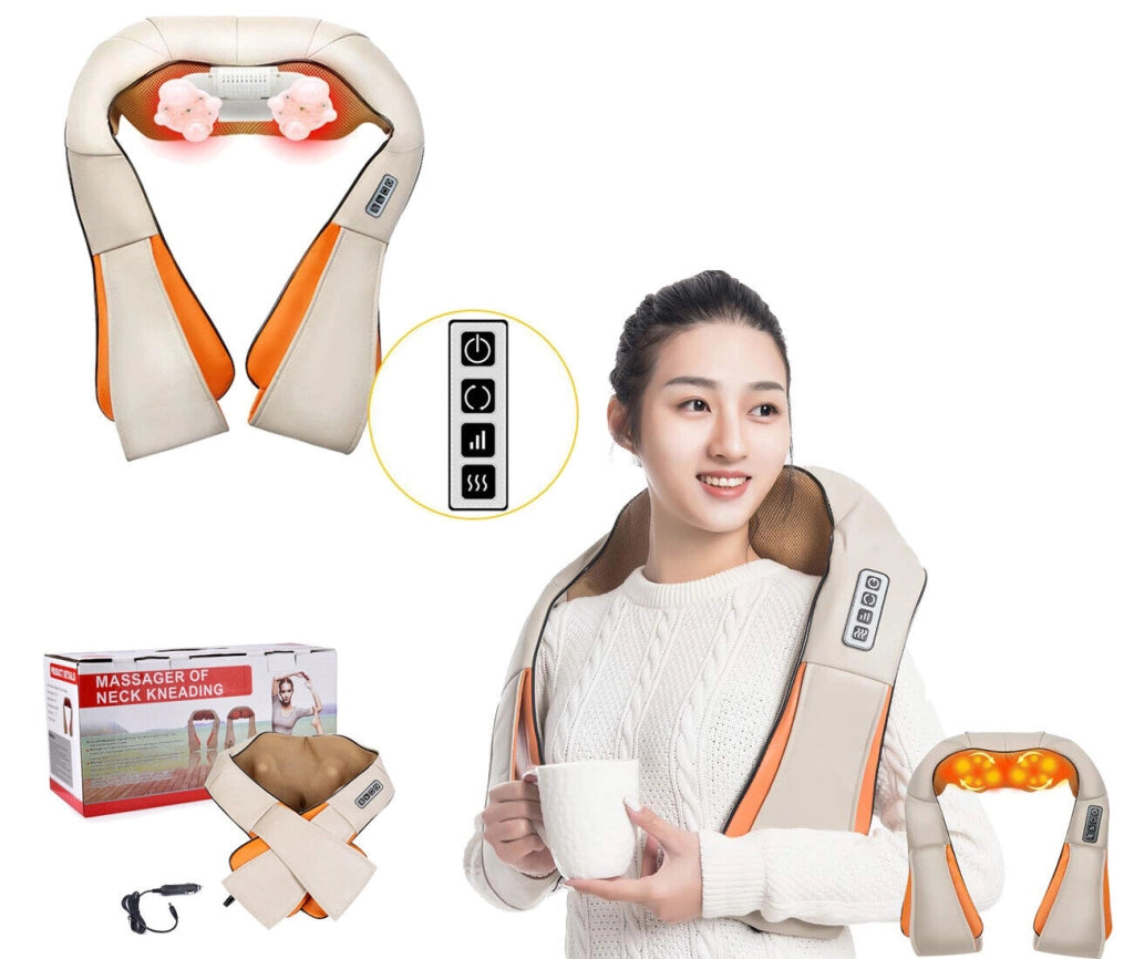 Massaggiatore Shiatsu cervicale collo gambe glutei schiena Termico 8 Testine