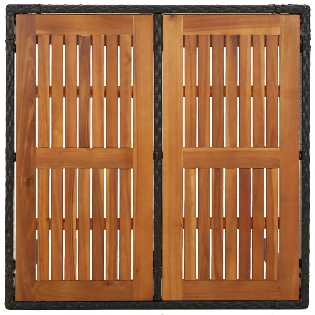 Set da Pranzo da Giardino 5 pz Nero con Cuscini in Polyrattan 3184988