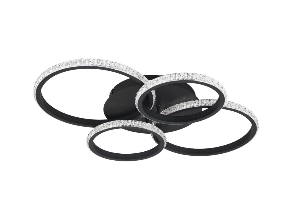 Plafoniera CIRES RL 4 anelli nera LED 27W dimmer