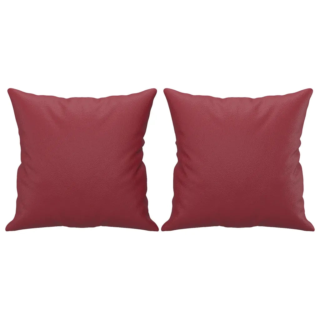 Divano a 2 Posti con Cuscini-Sofa 2 Posti con Cuscini Rosso Vino 120 cm in Similpelle 960981