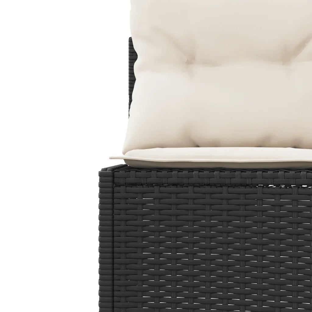 Divano da Giardino con Cuscini Circolare Nero in Polyrattan 3318540