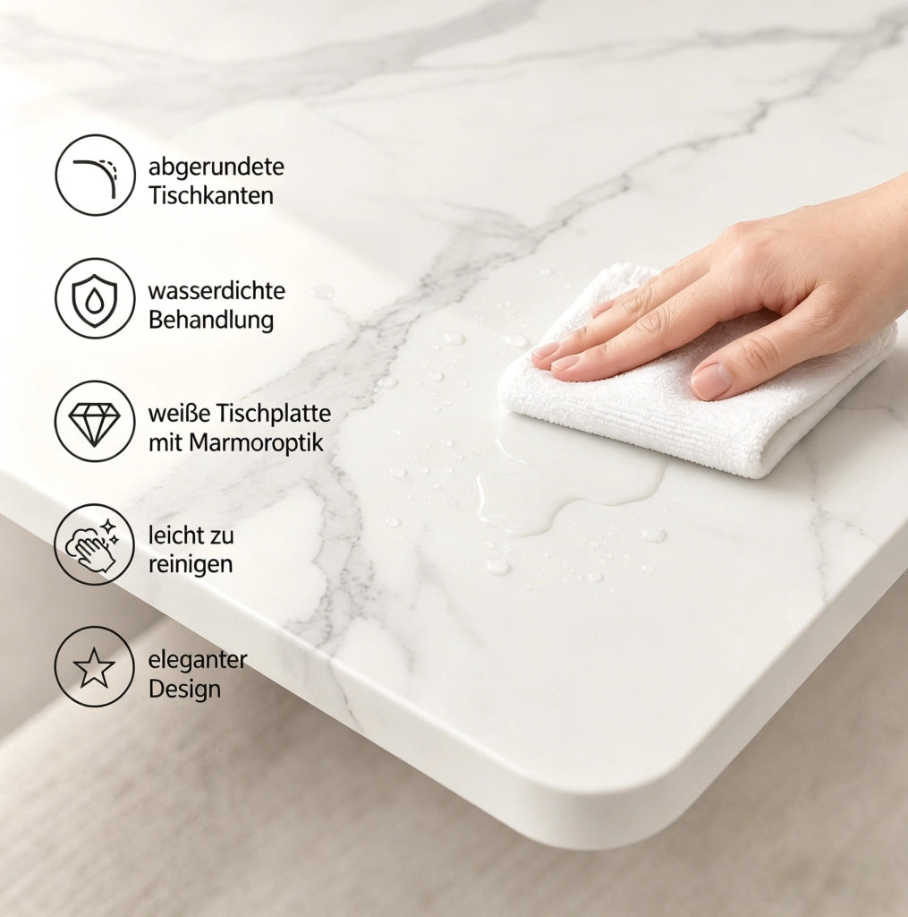 Tavolo da pranzo rettangolare bianco e nero in MDF e metallo