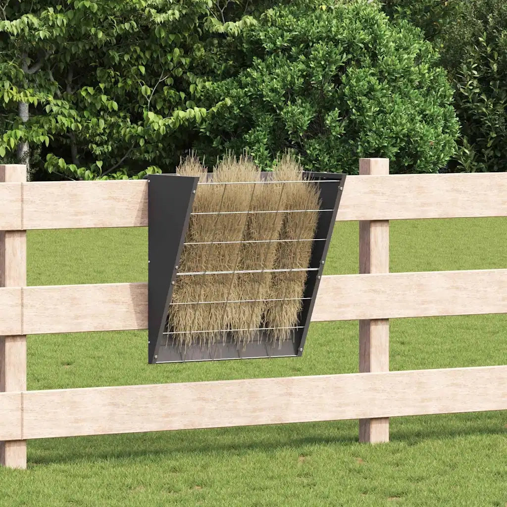 Mangiatore Appeso per Fieno Nero 61 x 33 x 66 cm 874633