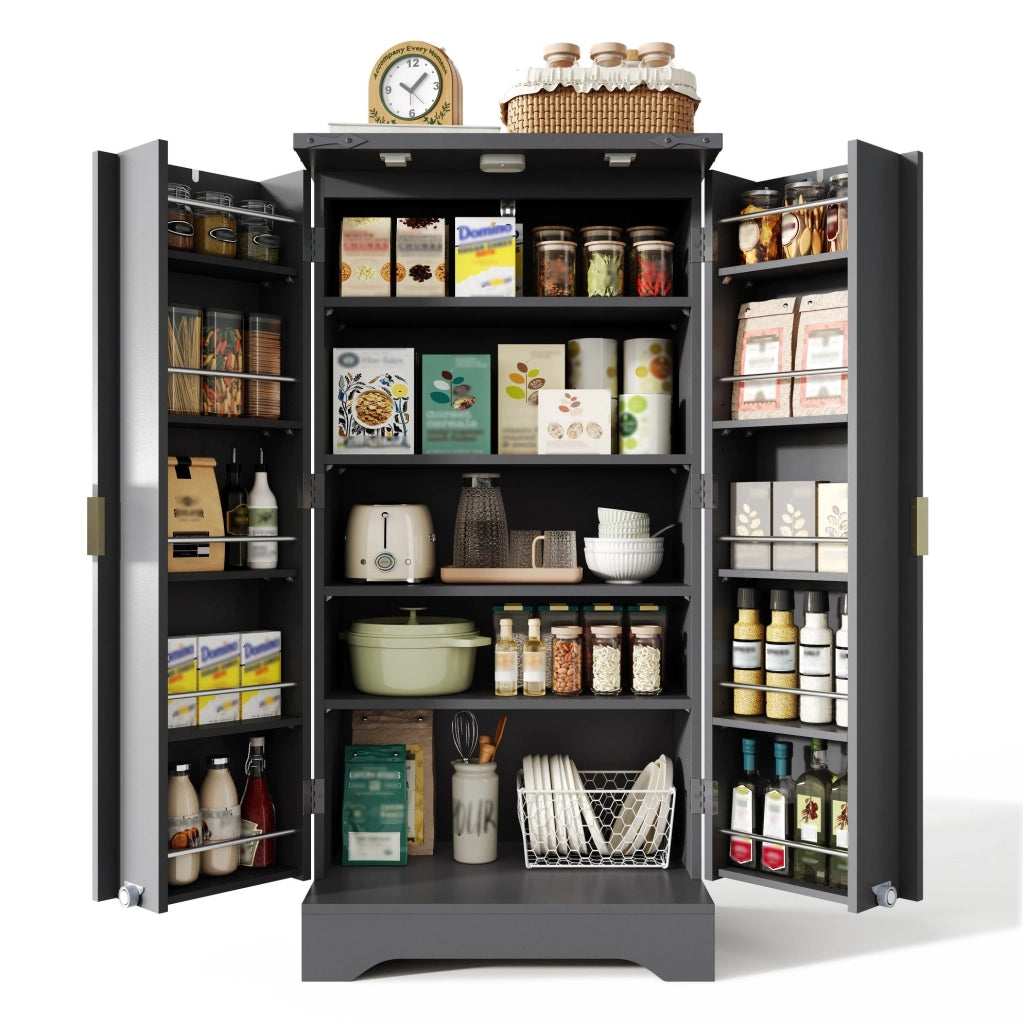 Credenza alta con luce LED sensore; 120x60;5x40 cm; MDF; nero