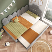 Letto singolo grigio 90x200 cm con letto estraibile