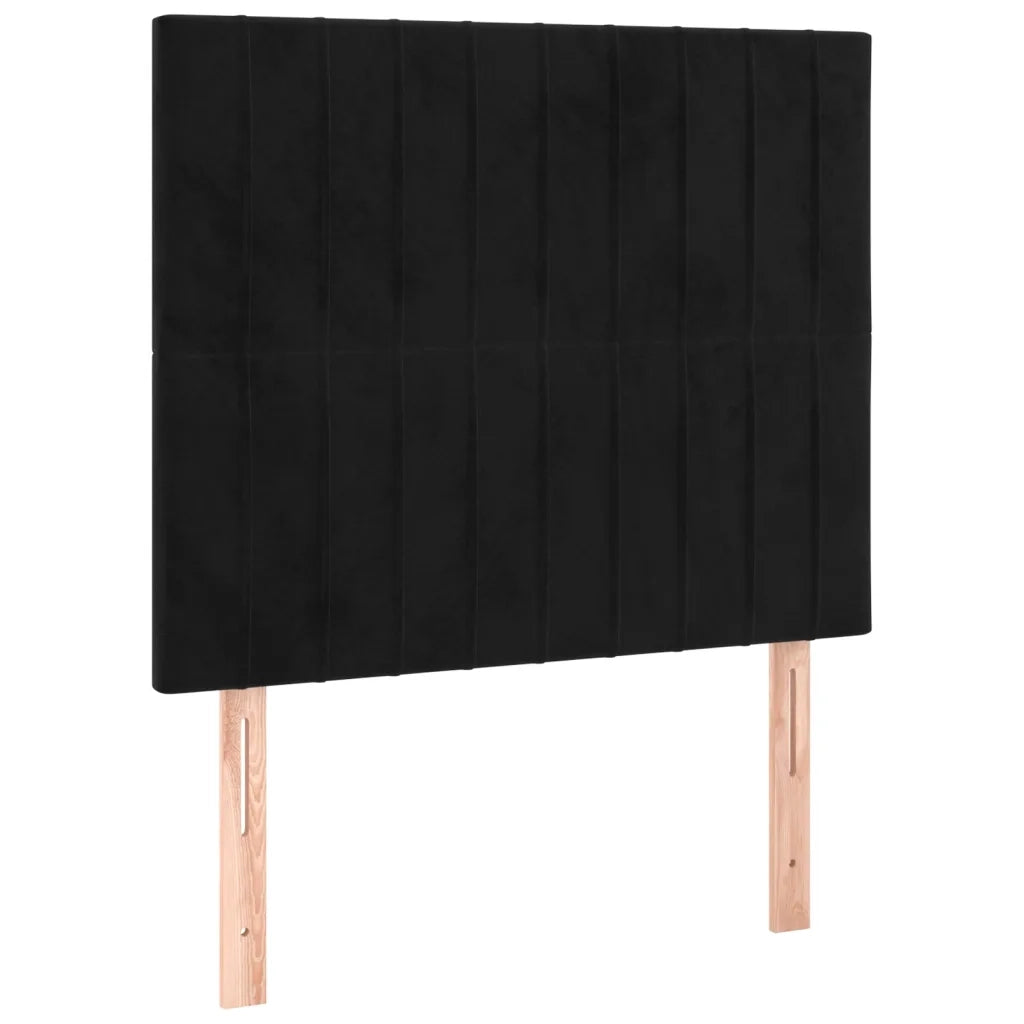 Testiera a LED Nera 100x5x118/128 cm in Velluto 3122706