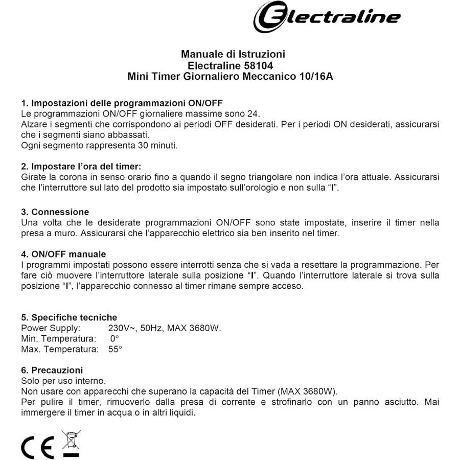 MINI PROGRAMMA GIORNALIERO PER PRESE ELETTRICHE