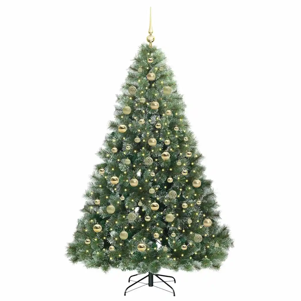 Albero di Natale artificiale con 300 LED Verde 210 cm PE e PVC