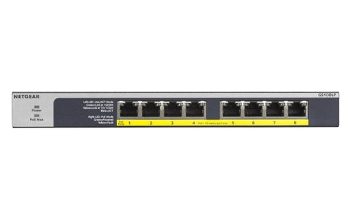 Netgear gs108lp non gestito gigabit ethernet (10/100/1000) supporto power over ethernet (poe) 1u nero, grigio - GS108LP-100EUS