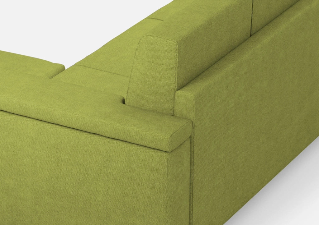 Divano 3 Posti con Pouf 208x155x85 cm Marrak in Tessuto Verde