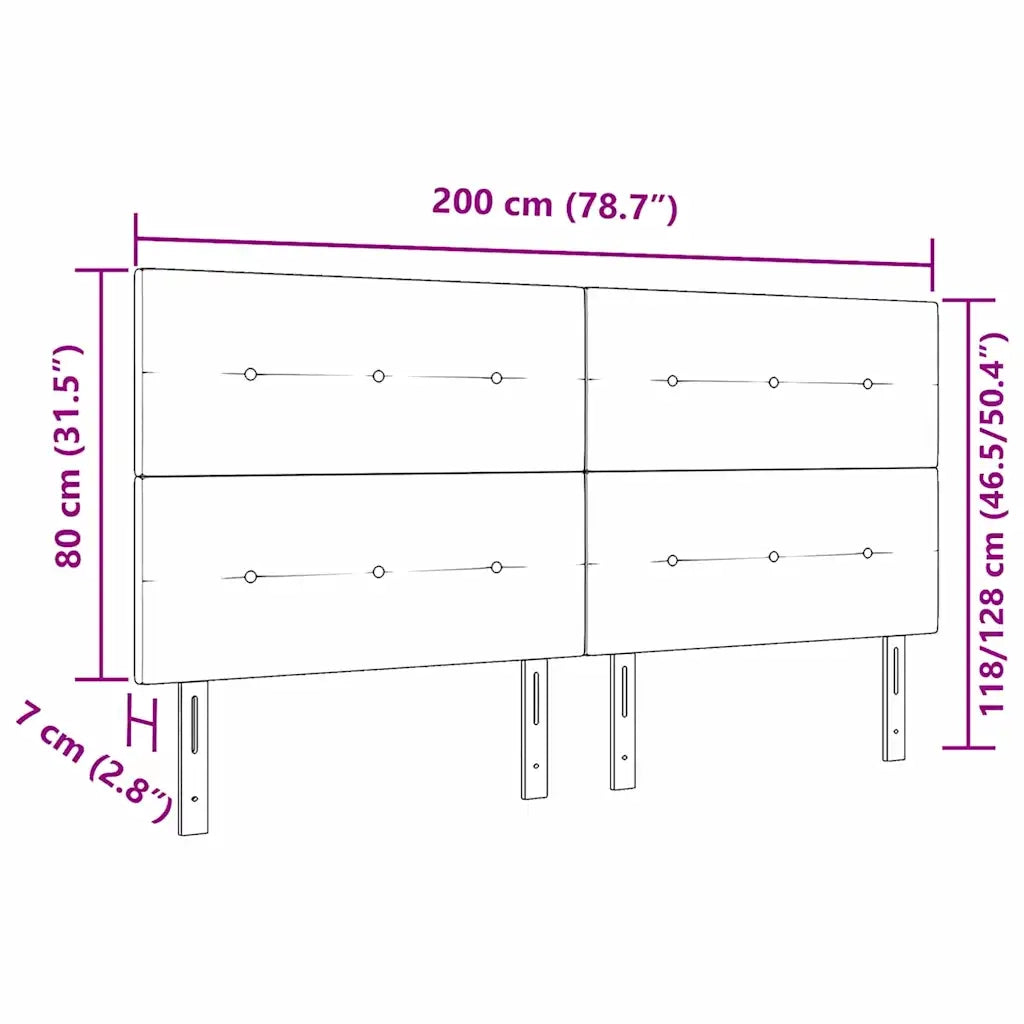 Testiera | Testata Grigio chiaro 200 cm Velluto