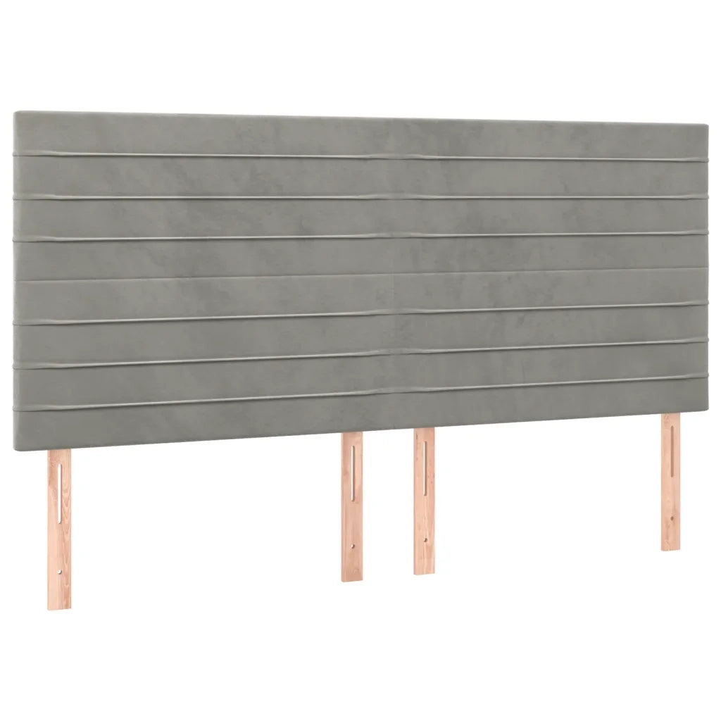 Testiera | Testata Grigio Chiaro 180x5x118/128 cm Velluto