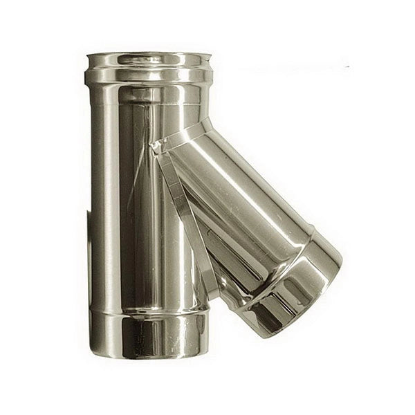 Raccordo T 135° canna fumaria DN 80 tubo acciaio inox 316