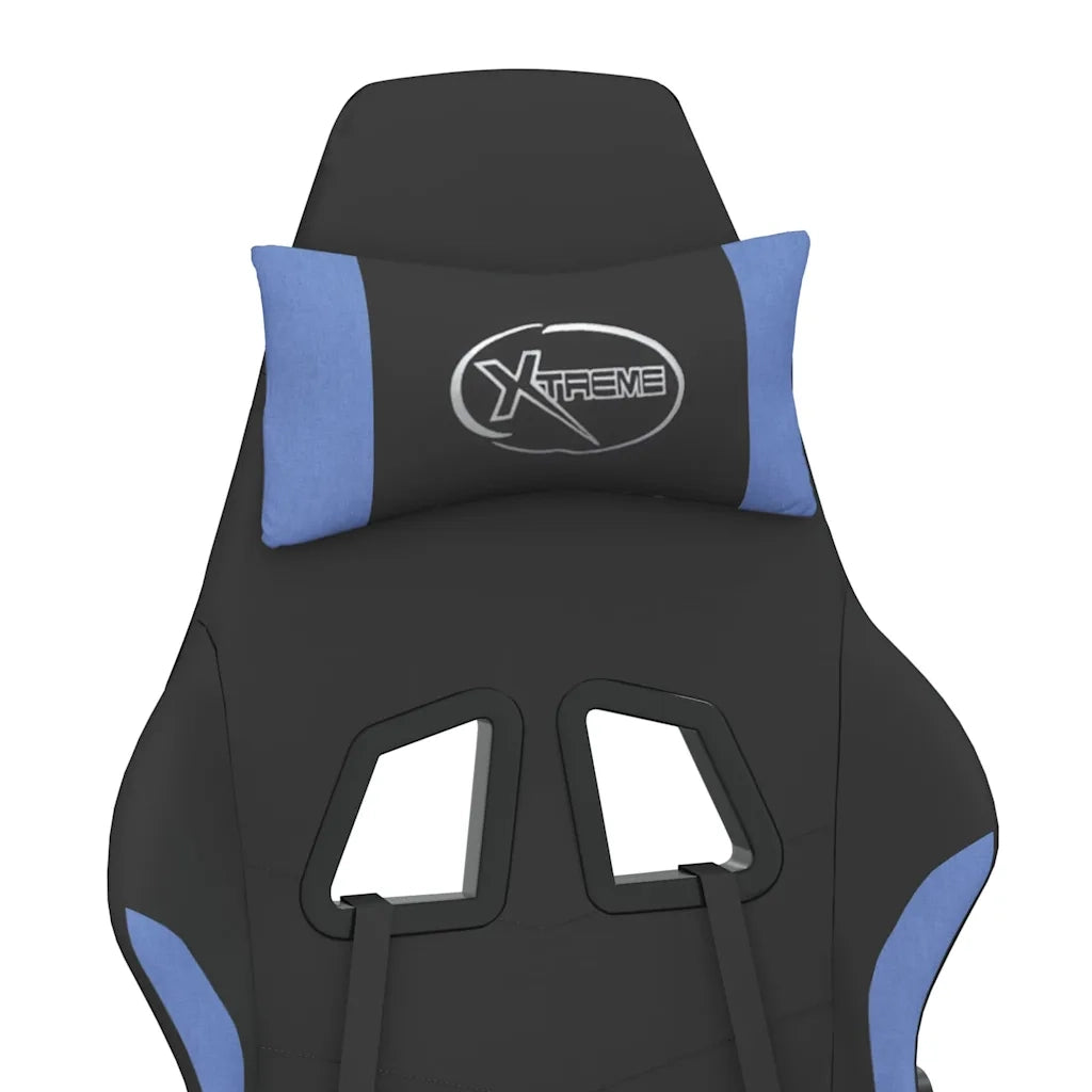 Sedia da Gaming Nero e Blu in Tessuto 345476