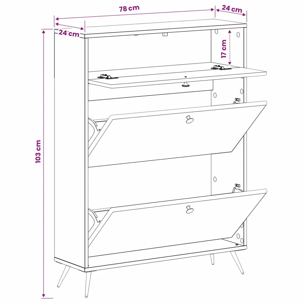 Mobile per scarpe BREDA 78 x 24 x 103 cm Legno ingegnerizzato 897536