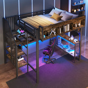 Letto a soppalco 140x200 cm con scrivania angolare