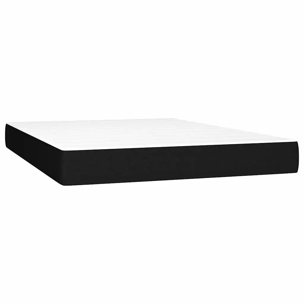 Letto a Molle con Materasso e LED Nero 140x190 cm in Tessuto 3135351