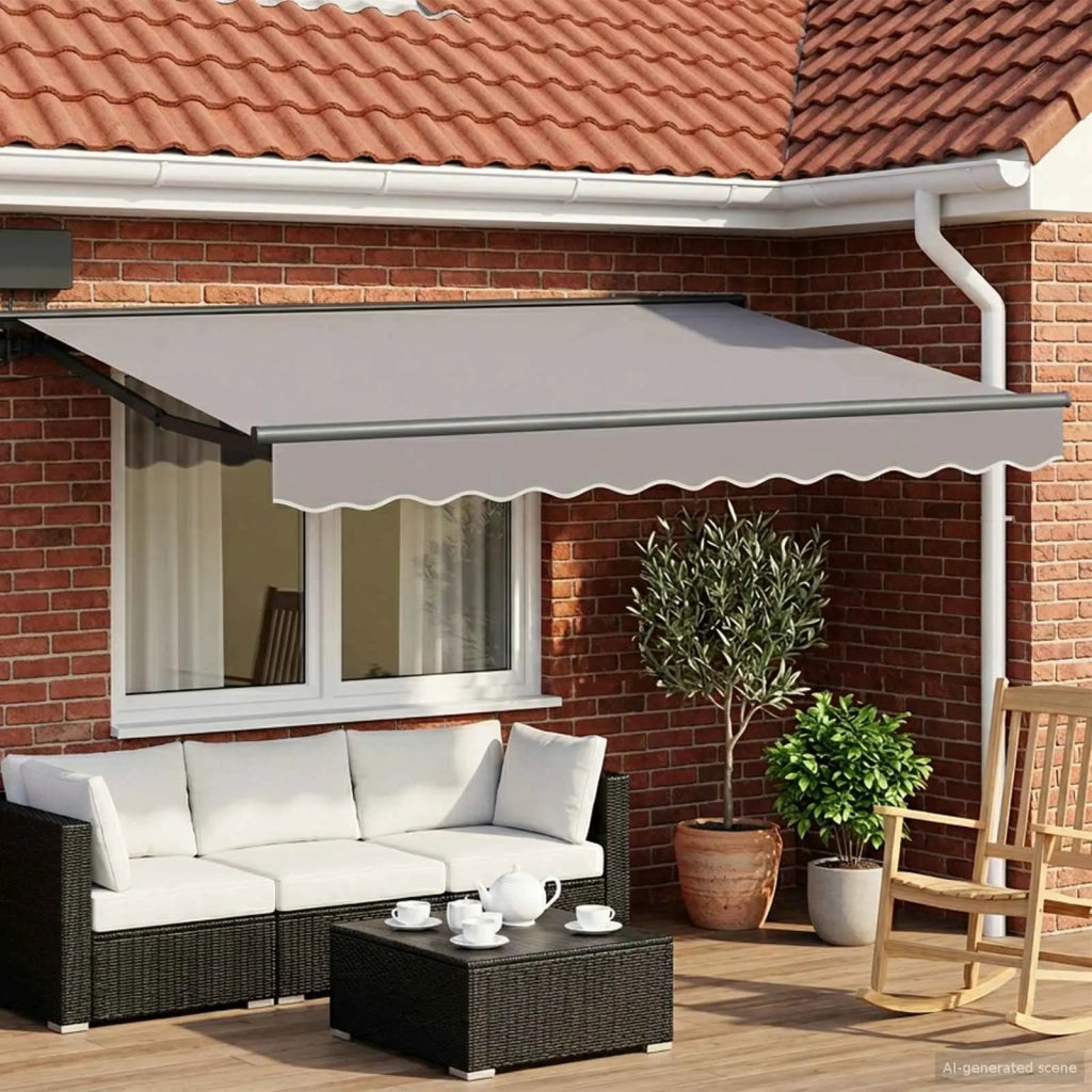 Cornice per Tenda Manuale con LED Antracite 3,5 x 2,5 m 42024811