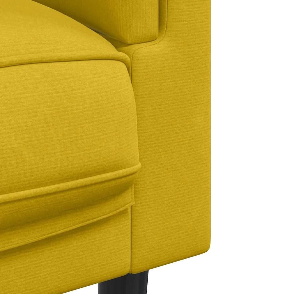 Set di Divani 3 pz con Cuscini Giallo in Velluto