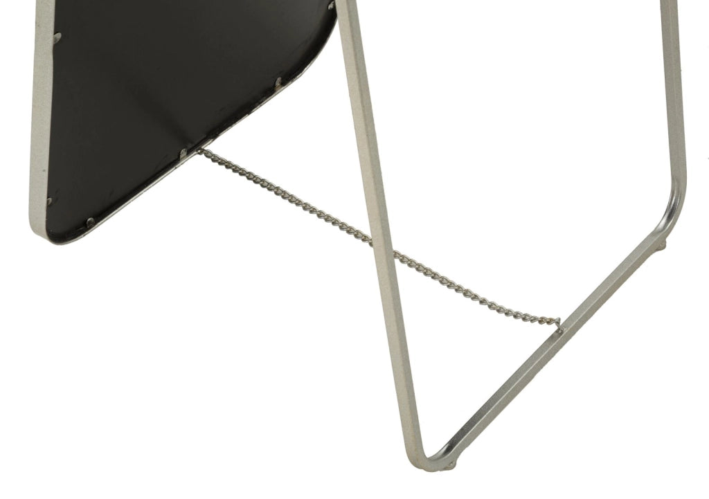 Specchio da Terra Silver 46x2x153 cm in Ferro e MDF e Specchio Grigio