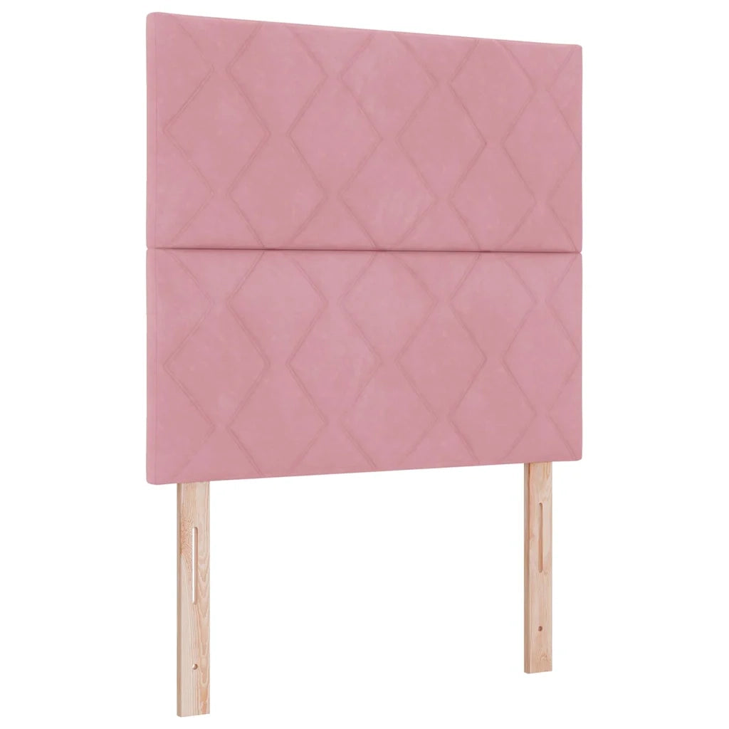 Letto a molle con materasso Rosa 120 x 190 cm Velluto 3339889